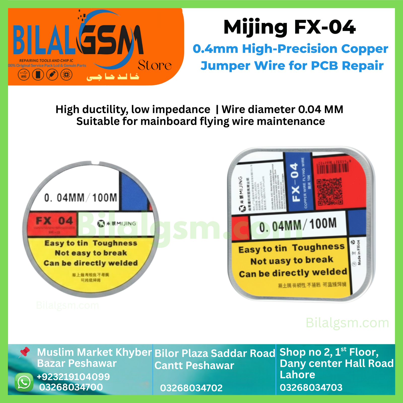 Mijing FX-04 0.4mm Copper Wire for Micro Soldering &amp; PCB Repair High-Precision Jumper Wire &ndash; BilalGSM